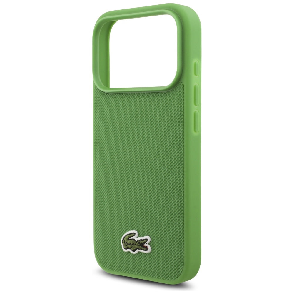 Lacoste iPhone 17 Pro - Iconic Petit Pique Woven Logo MagSafe - Σκληρή Θήκη με Πλαίσιο Σιλικόνης - Green