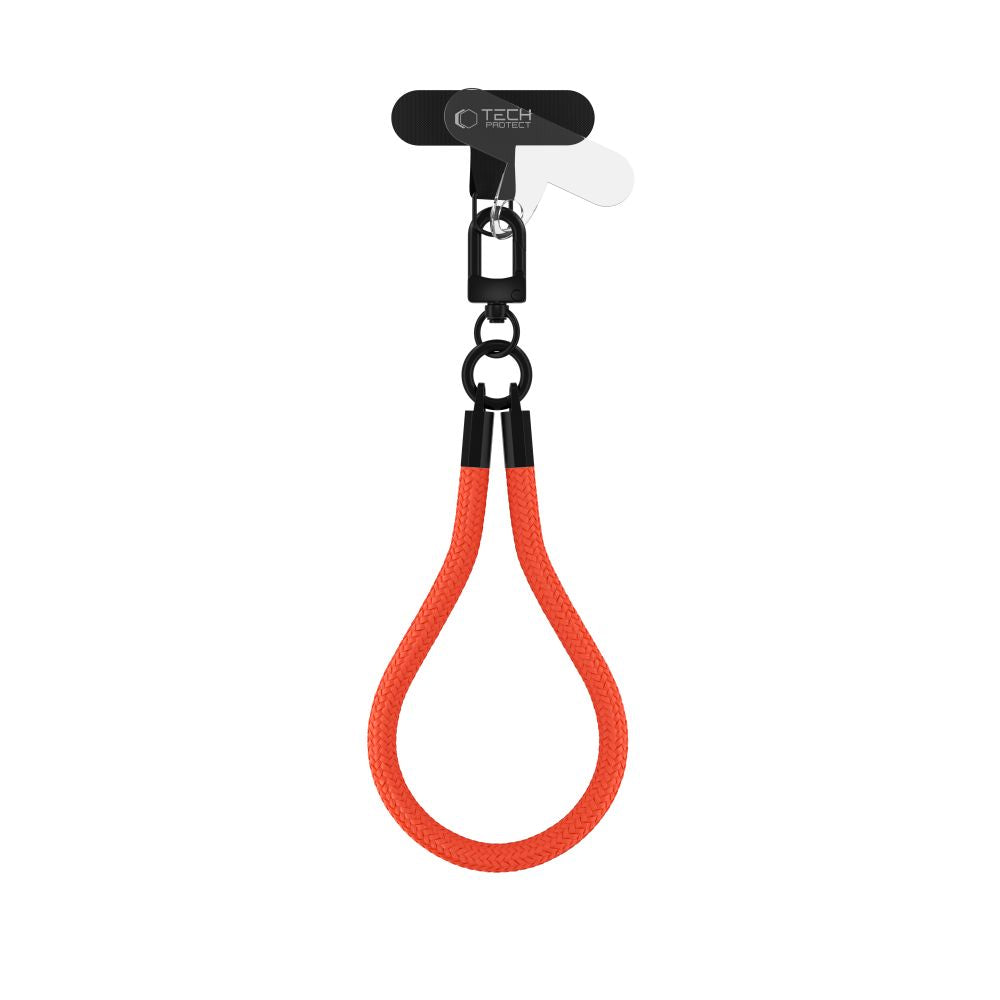 Tech-Protect C3S Rope Wrist Strap - Universal Λουράκι Καρπού για Θήκη Κινητού - Orange / Black