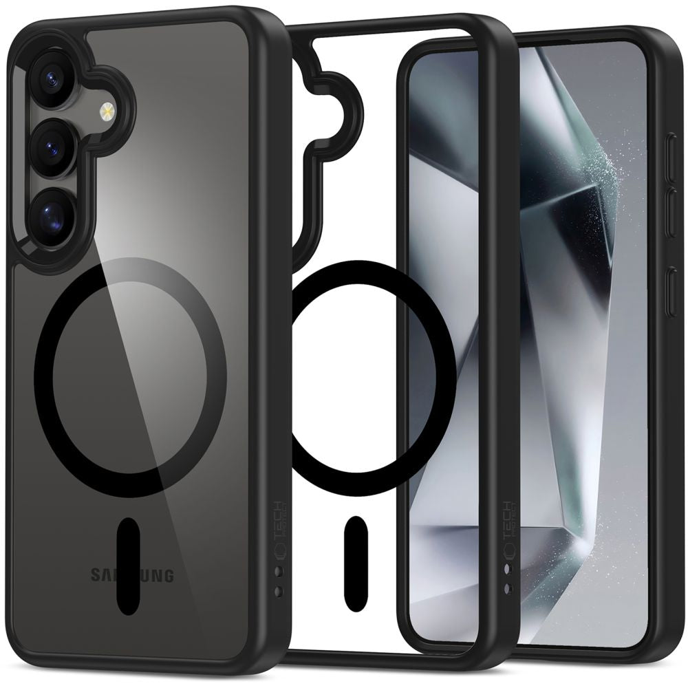 Tech-Protect Samsung Galaxy S25 MagMat Σκληρή Θήκη με Πλαίσιο Σιλικόνης και MagSafe - Black / Διάφανη