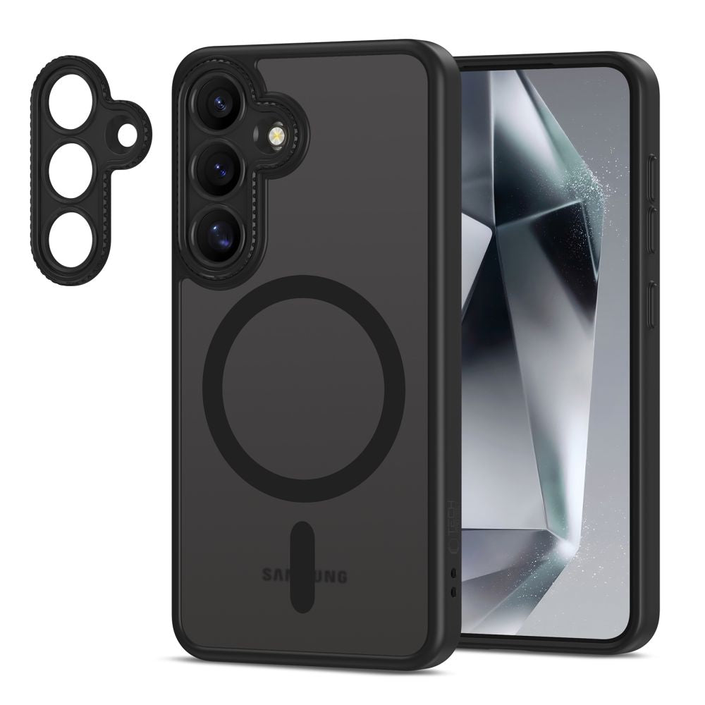 Tech-Protect Samsung Galaxy S25 MagCam - MagSafe Σκληρή Θήκη με Πλαίσιο Σιλικόνης και Προστασία Κάμερας - Matte Black