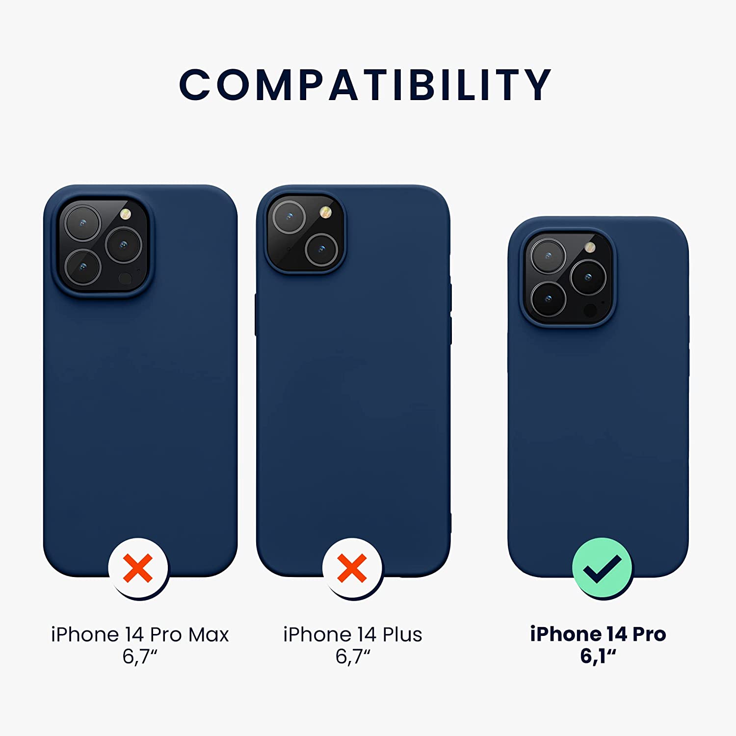 KW iPhone 14 Pro Θήκη Σιλικόνης TPU - Navy Blue - 59073.116