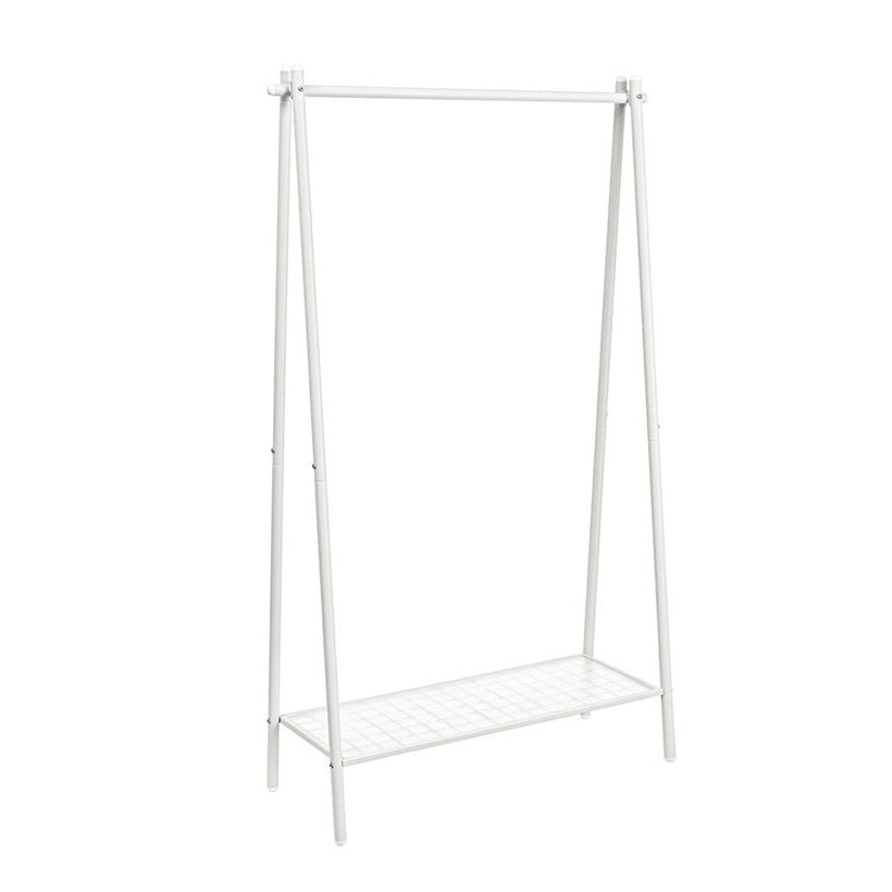 Songmics Επιδαπέδια Μεταλλική Ράγα Ρούχων με 1 Ράφι - White - HSR023W01