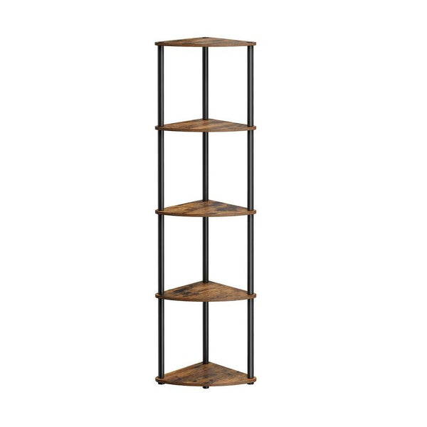 Songmics Γωνιακή Ραφιέρα με 5 Ράφια - 38.3 x 27 x 139 cm - Vintage Brown - LBC610K01