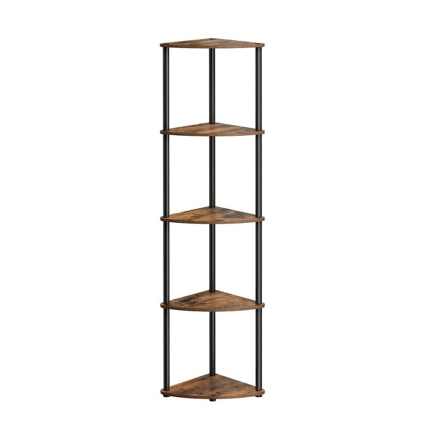 Songmics Γωνιακή Ραφιέρα με 5 Ράφια - 38.3 x 27 x 139 cm - Vintage Brown - LBC610K01