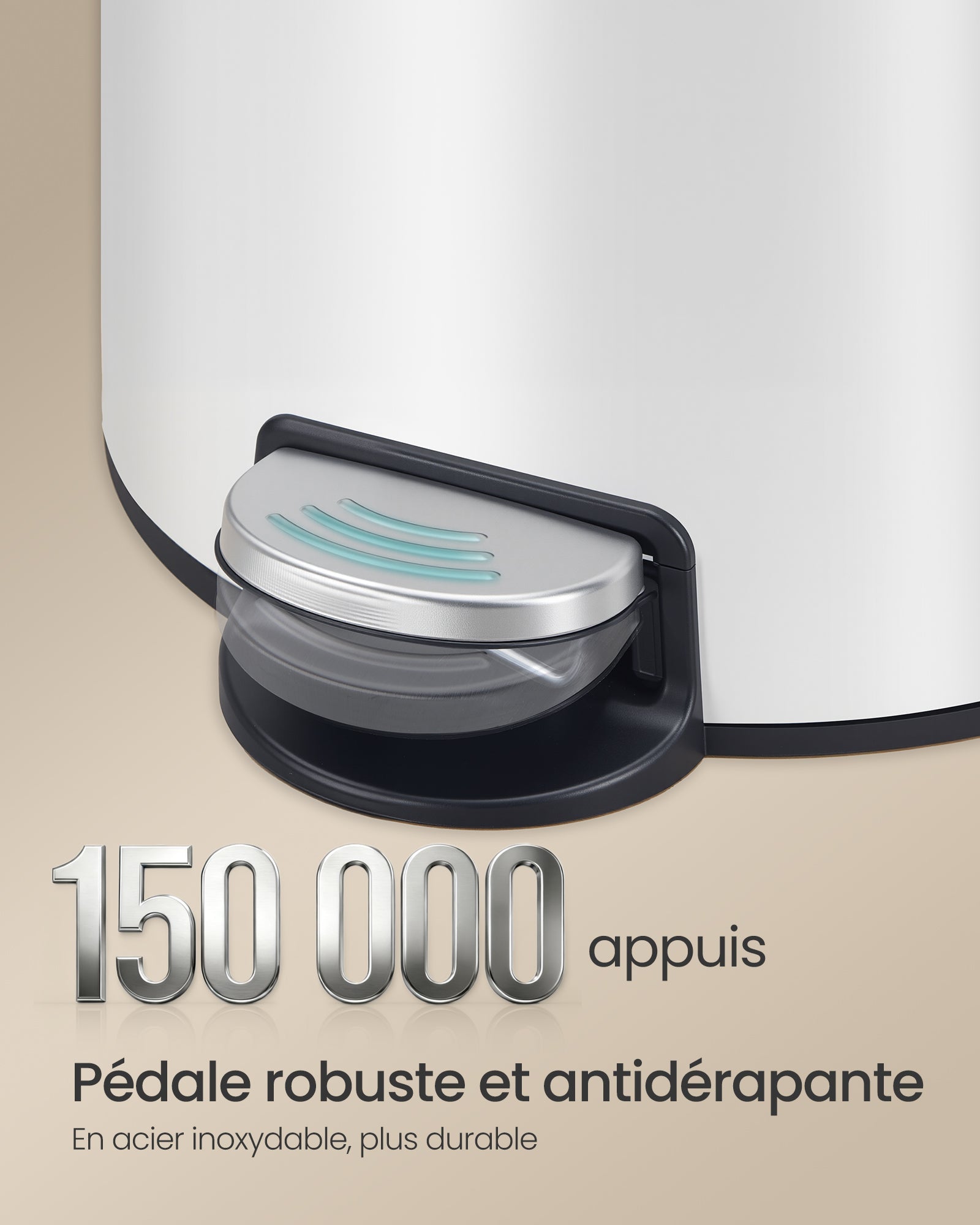 Songmics Κάδος Απορριμμάτων - 20L - Cloud White - LTB021WZ01