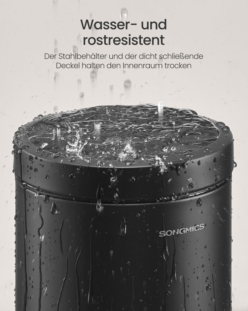 Songmics Κάδος Απορριμμάτων για το Μπάνιο - 3L - Ink Black - LTB013BZ01