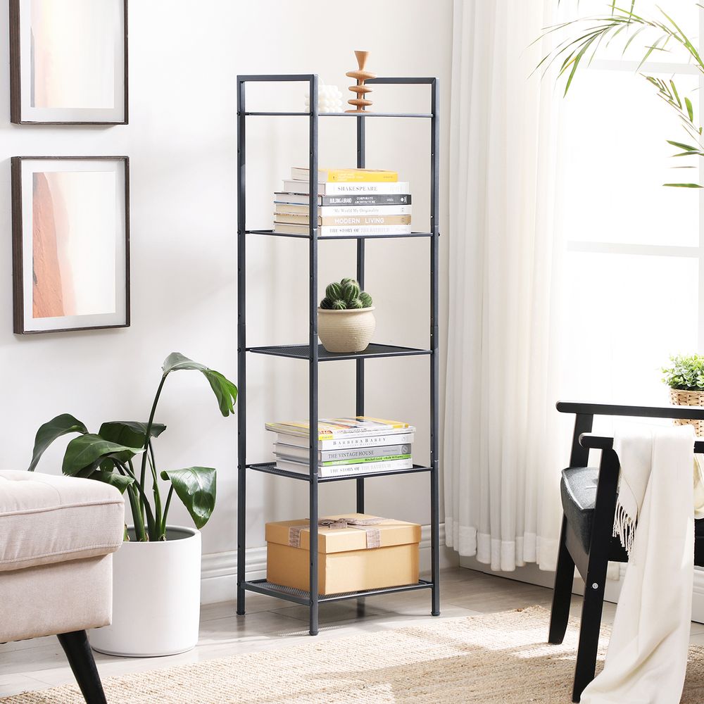 Songmics Μεταλλική Ραφιέρα 5 Επιπέδων - 38 x 30 x 128 cm - Black - BSC35BK