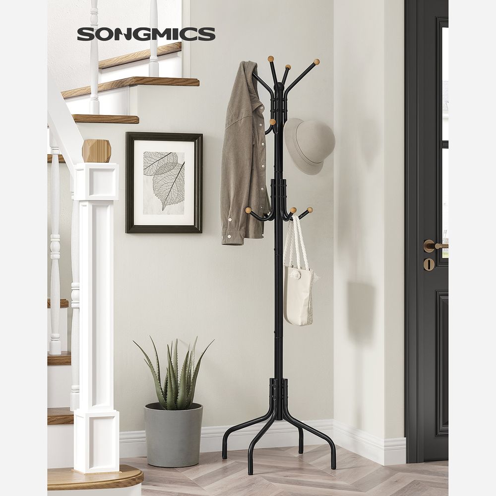 Songmics Μεταλλικός Καλόγερος - 55 x 180 cm - Black - RCR031B01
