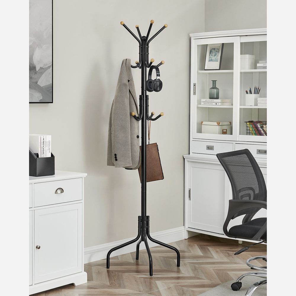 Songmics Μεταλλικός Καλόγερος - 55 x 180 cm - Black - RCR031B01