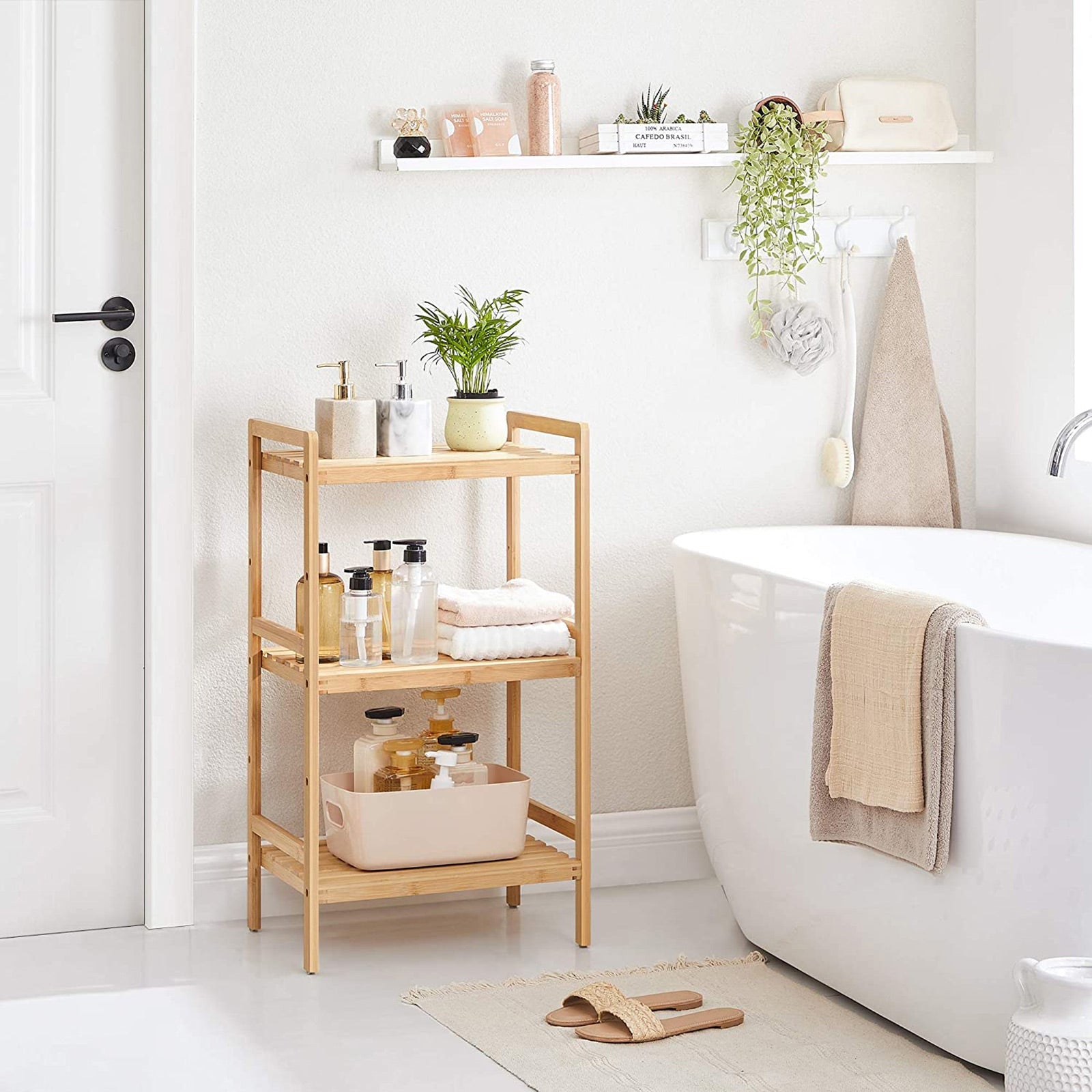 Songmics Μπαμπού Ραφιέρα 3 Επιπέδων - 45 x 31.5 x 80 cm - Natural - BCB073N01V1