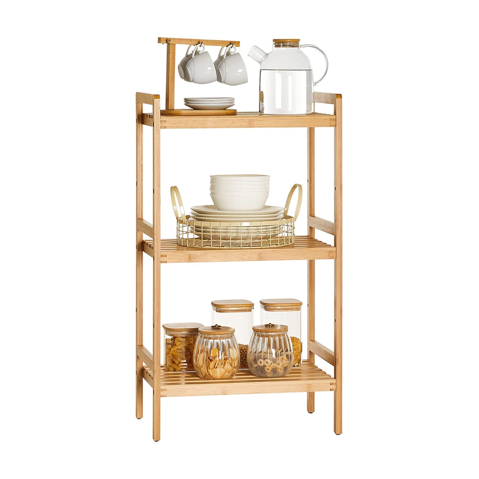 Songmics Μπαμπού Ραφιέρα 3 Επιπέδων - 45 x 31.5 x 80 cm - Natural - BCB073N01V1
