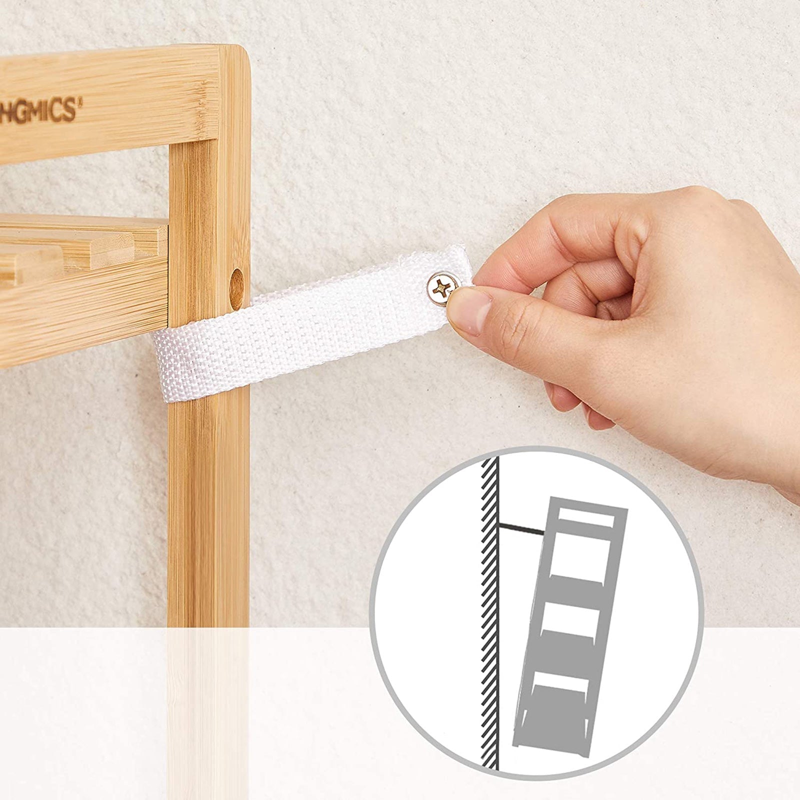 Songmics Μπαμπού Ραφιέρα 3 Επιπέδων - 45 x 31.5 x 80 cm - Natural - BCB073N01V1