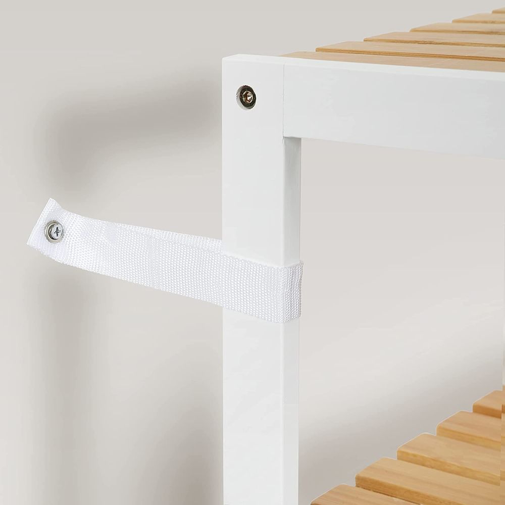 Songmics Ραφιέρα Μπαμπού 3 Επιπέδων - 60 x 26 x 66 cm - ‎Natural / White - BCB33WN