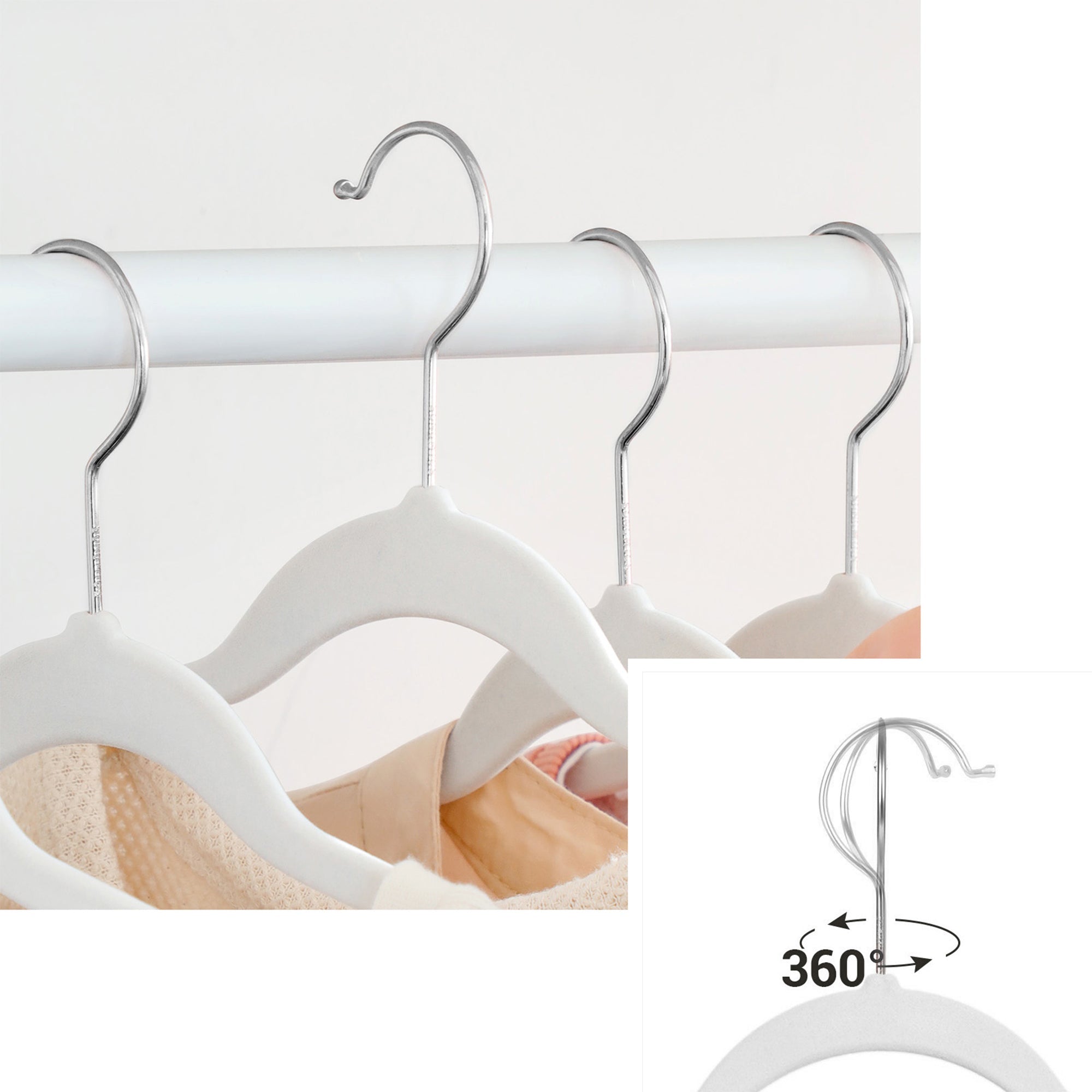 Songmics Σετ με 30 Βελούδινες Κρεμάστρες Ρούχων - Cloud White - CRF026W02