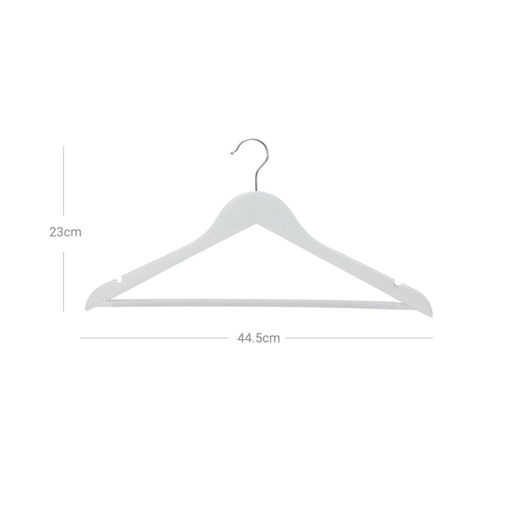 Songmics Σετ με 30 Ξύλινες Κρεμάστρες Ρούχων - White - CRW031WT