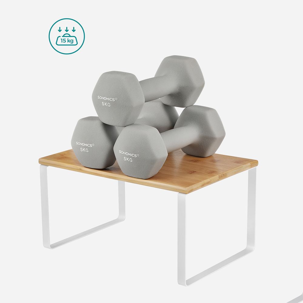 Songmics Σετ με 4 Ξύλινα Ράφια για τον Πάγκο - Cloud White / Natural Beige - KCS010N01V1