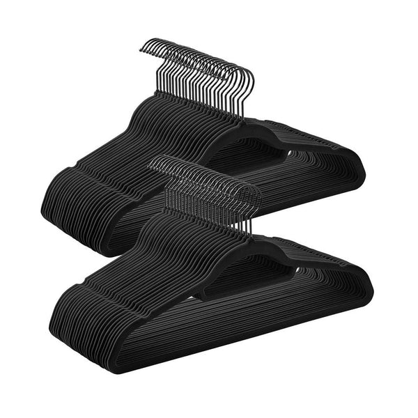Songmics Σετ με 50 Βελούδινες Κρεμάστρες Ρούχων - Black - CRF021B02