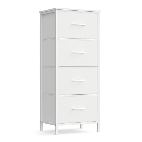 Songmics Συρταριέρα με 4 Υφασμάτινα Συρτάρια - 30 x 39.6 x 95.2 cm - Cloud White / Snow White - LGS314WH01