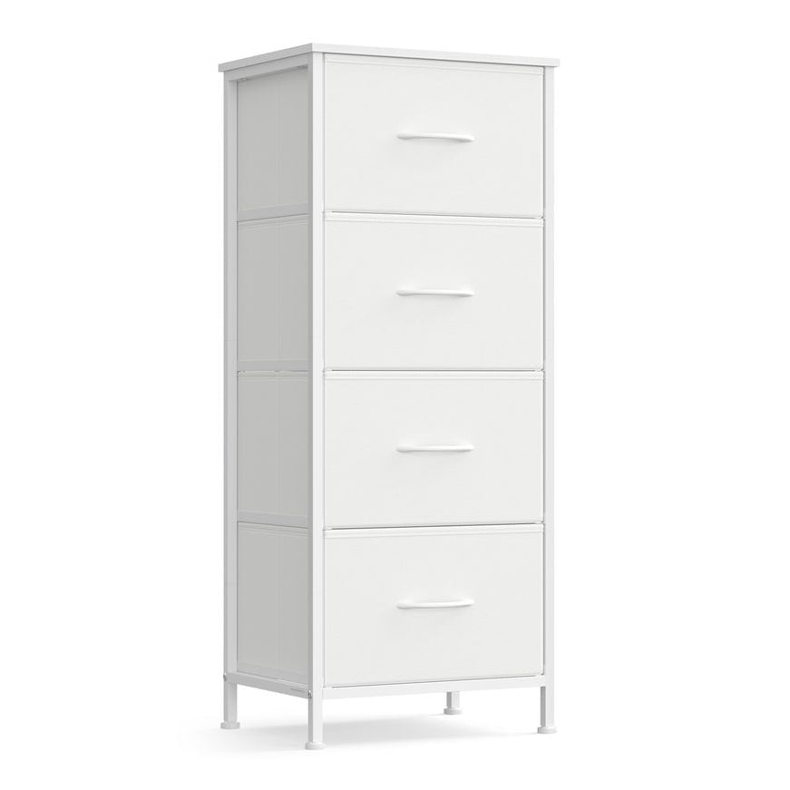 Songmics Συρταριέρα με 4 Υφασμάτινα Συρτάρια - 30 x 39.6 x 95.2 cm - Cloud White / Snow White - LGS314WH01