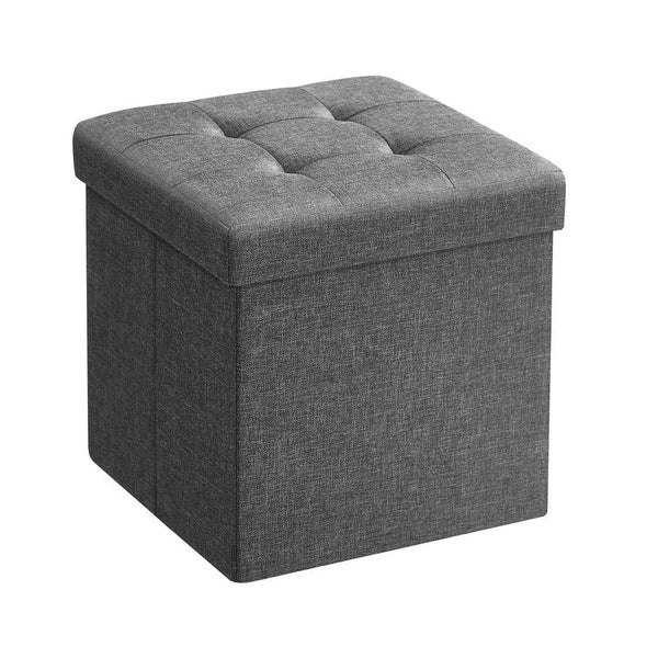 Songmics Σκαμπό με Αποθηκευτικό Χώρο - 30 x 30 cm - Dark grey - LSF028G01