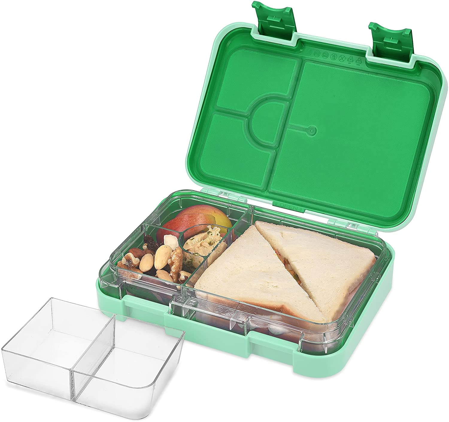 Navaris Bento Box for Kids Δοχείο Αποθήκευσης Τροφής για Παιδιά BPA Free - Green - 49877.01.07