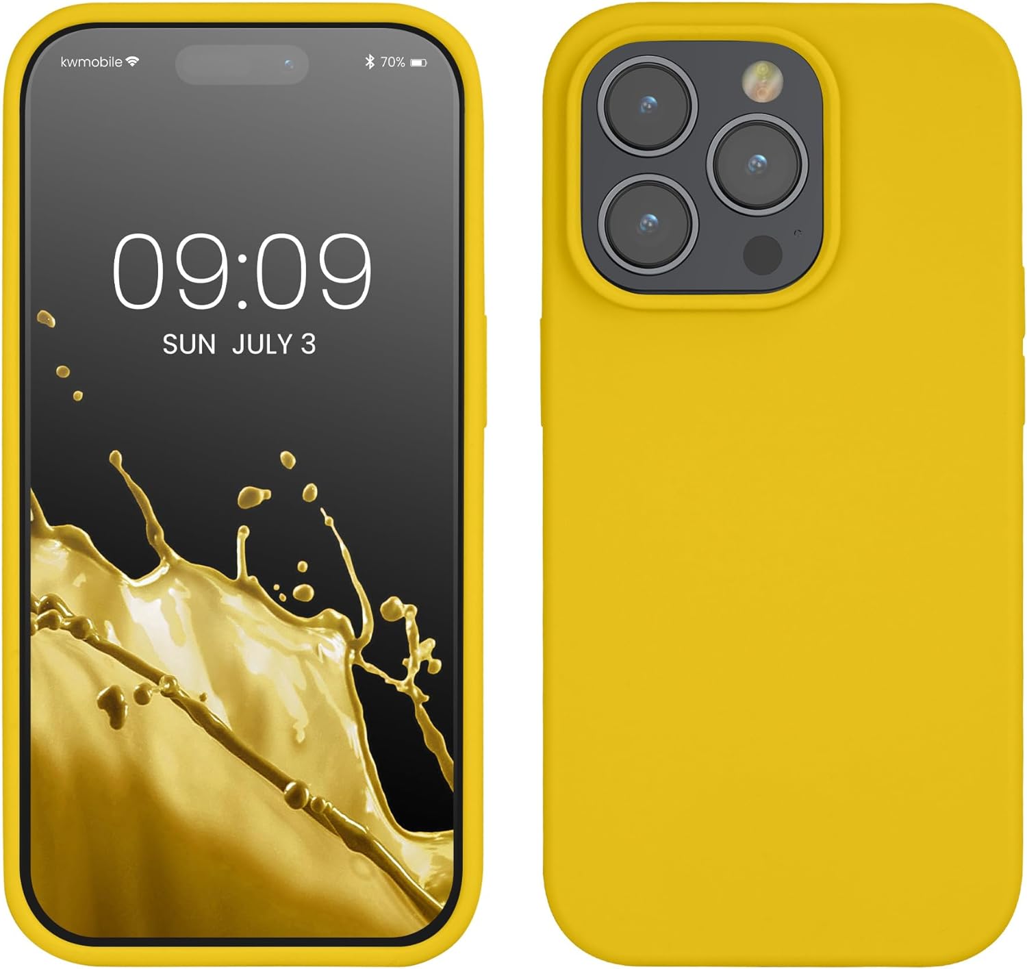 KW iPhone 14 Pro Θήκη Σιλικόνης Rubberized TPU - Bright Yellow