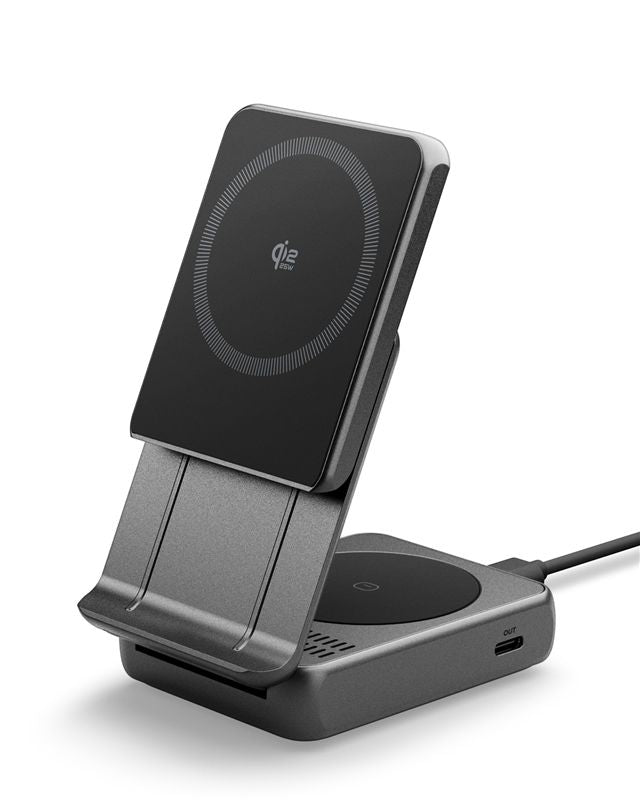 Spigen 2in1 Μαγνητικός Ασύρματος Φορτιστής MagSafe 25W Qi2.2 - ESSENTIAL EF302MOQ - Black