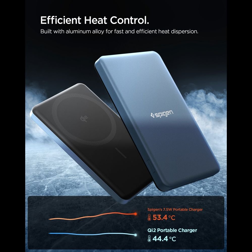 Spigen Ασύρματο MagSafe PowerBank 5000mAh 22.5W QI2 με Θύρα Type - C και Καλώδιο Type - C - Essential EA2205MQ - Teal Blue