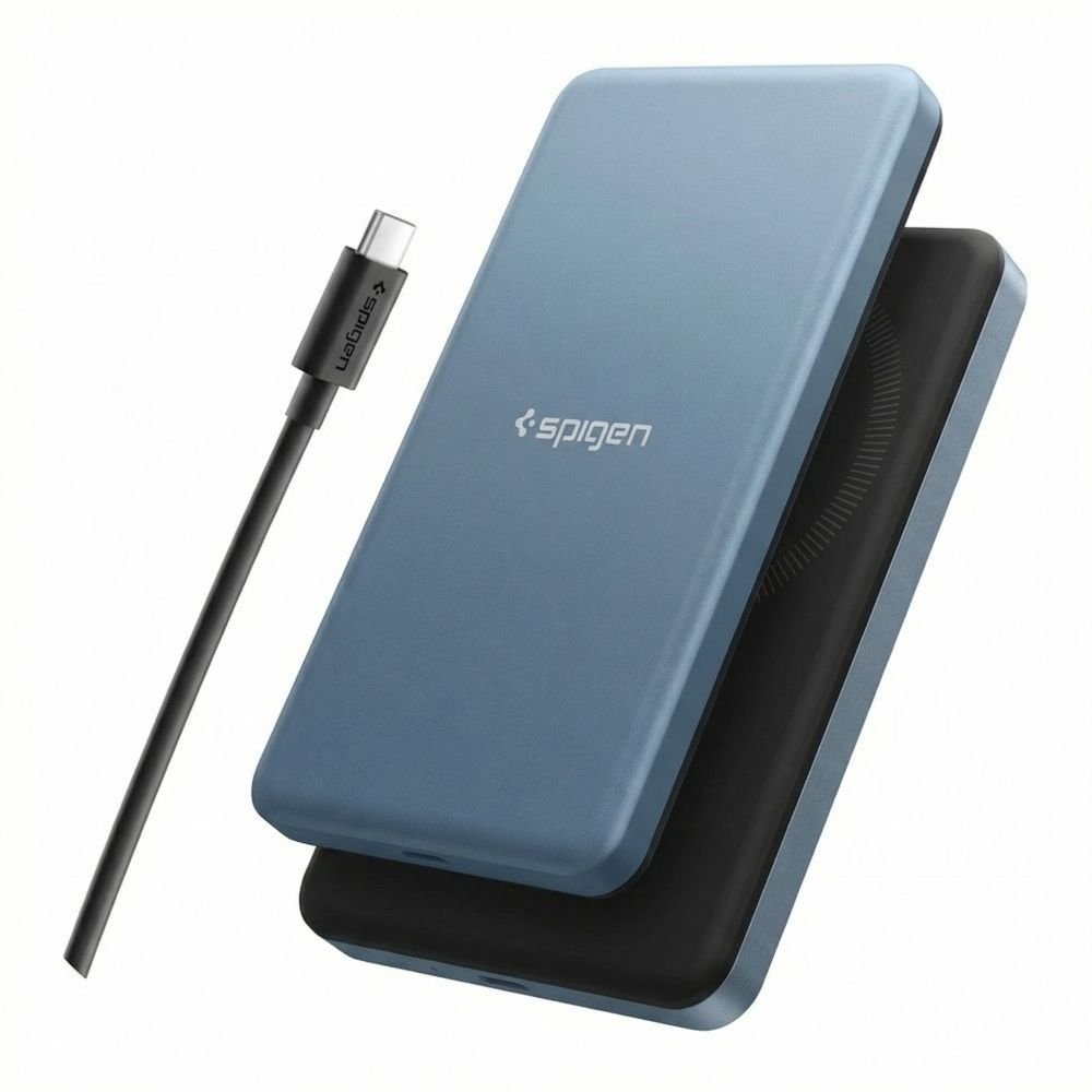 Spigen Ασύρματο MagSafe PowerBank 5000mAh 22.5W QI2 με Θύρα Type - C και Καλώδιο Type - C - Essential EA2205MQ - Teal Blue