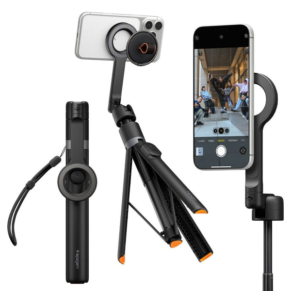 Spigen Ασύρματο MagSafe Selfie Stick με Τρίποδο και Bluetooth Τηλεχειριστήριο - S582W - Black