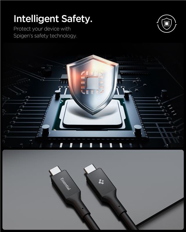 Spigen - Καλώδιο Γρήγορης Φόρτισης 240W Type - C to Type - C - 120 cm - EB24012CC Essential - Black