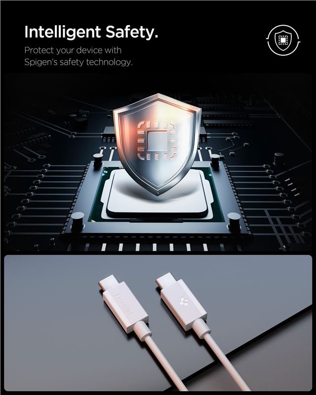Spigen EB6010CC Essential - Καλώδιο Γρήγορης Φόρτισης 60W Type C to Type C - 100 cm - White