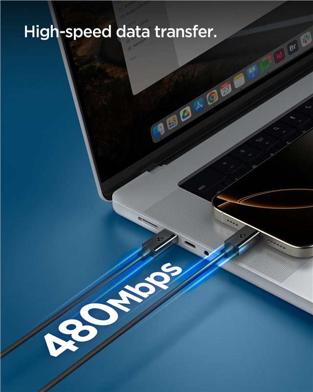 Spigen EB6010CC Essential - Καλώδιο Γρήγορης Φόρτισης 60W Type C to Type C - 100 cm - Black