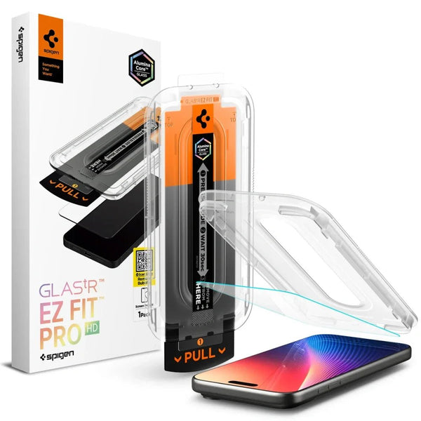 Spigen iPhone 16 Pro / 17 / 17 Pro - Glas.tR EZ Fit Pro - Case Friendly Αντιχαρακτικό Γυαλί Οθόνης - Clear