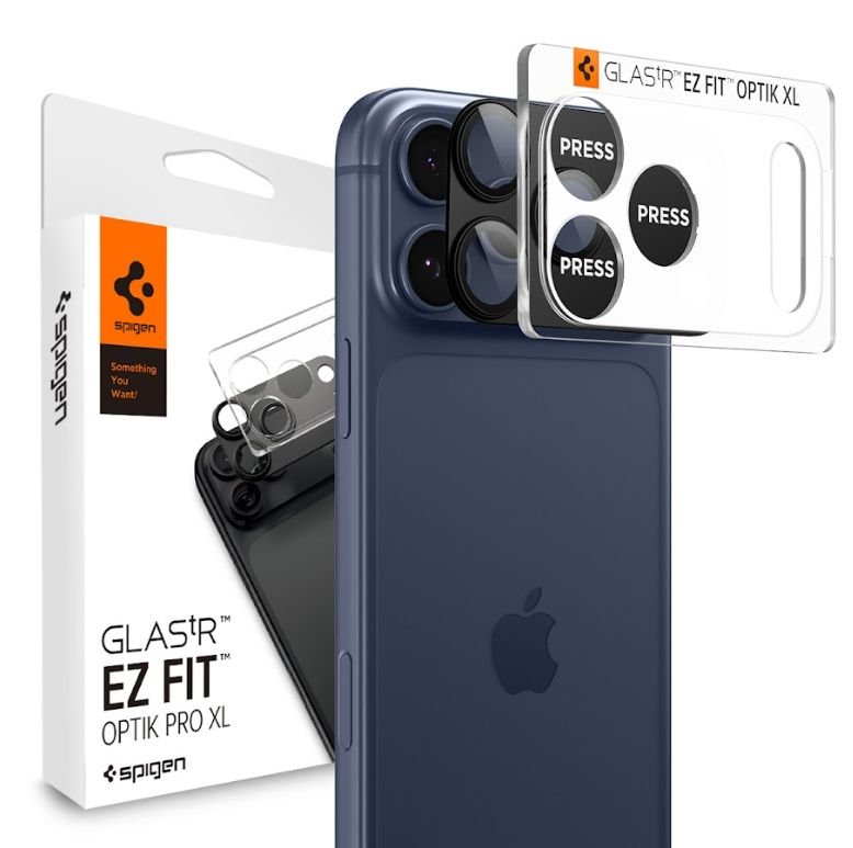Spigen iPhone 17 Pro - Αντιχαρακτικό Γυαλί για την Κάμερα - Optik Pro XL Glas.TR EZ Fit - Black