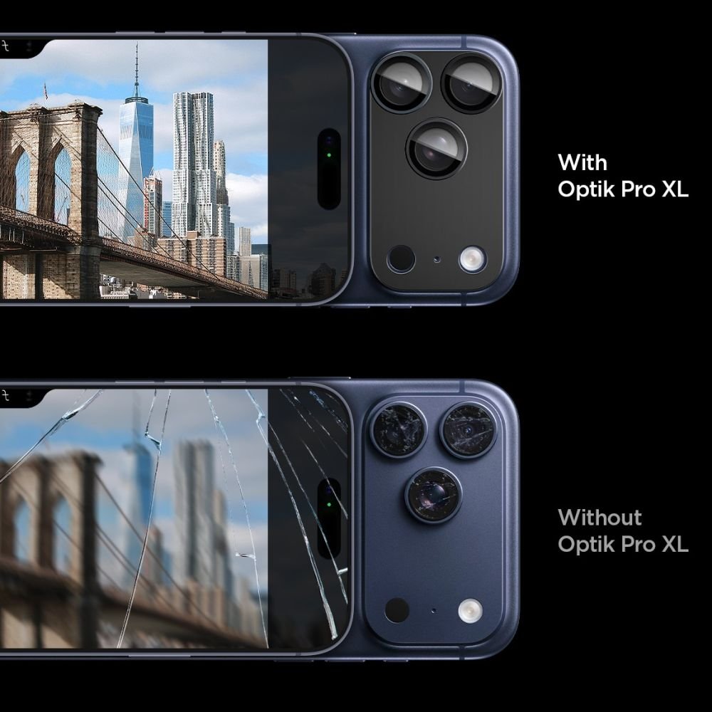 Spigen iPhone 17 Pro - Αντιχαρακτικό Γυαλί για την Κάμερα - Optik Pro XL Glas.TR EZ Fit - Black