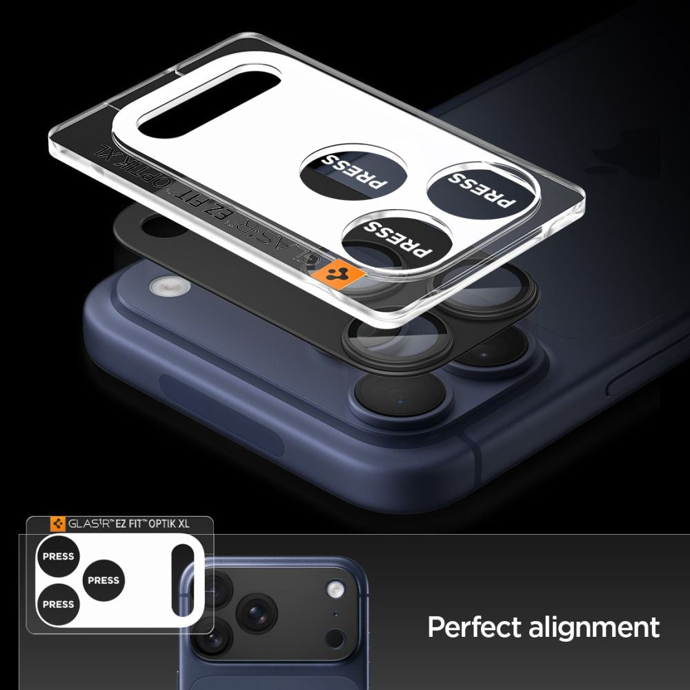 Spigen iPhone 17 Pro - Αντιχαρακτικό Γυαλί για την Κάμερα - Optik Pro XL Glas.TR EZ Fit - Black