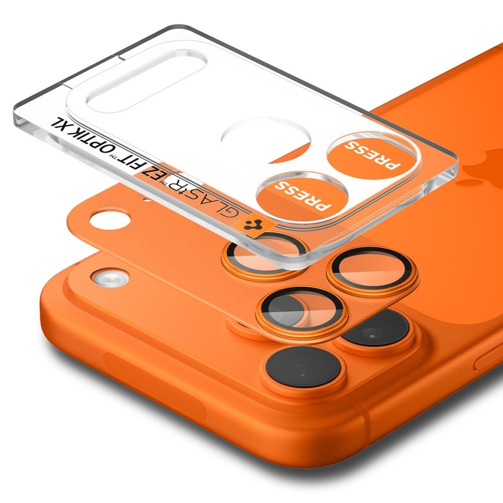 Spigen iPhone 17 Pro - Αντιχαρακτικό Γυαλί για την Κάμερα - Optik Pro XL Glas.TR EZ Fit - Orange