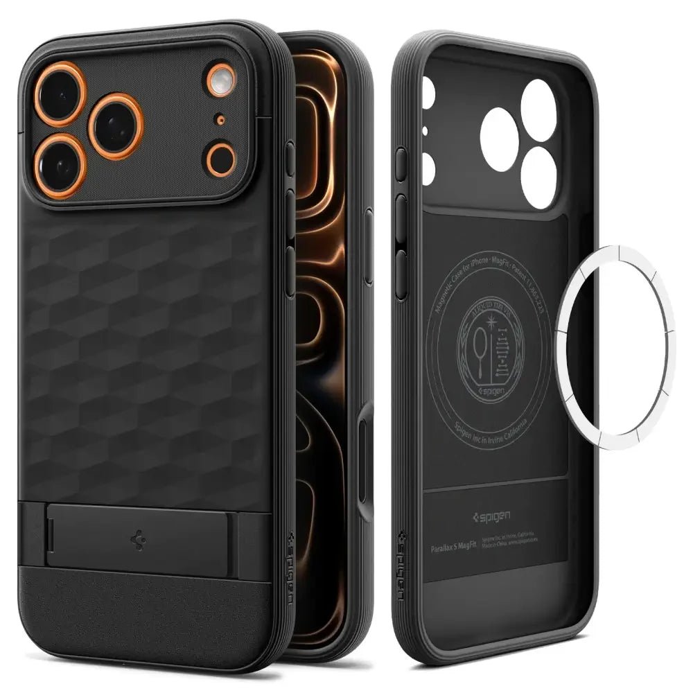 Spigen iPhone 17 Pro Max - Parallax S Mag - Θήκη Σιλικόνης με Σκληρό Πλαίσιο και MagSafe - Matte Black