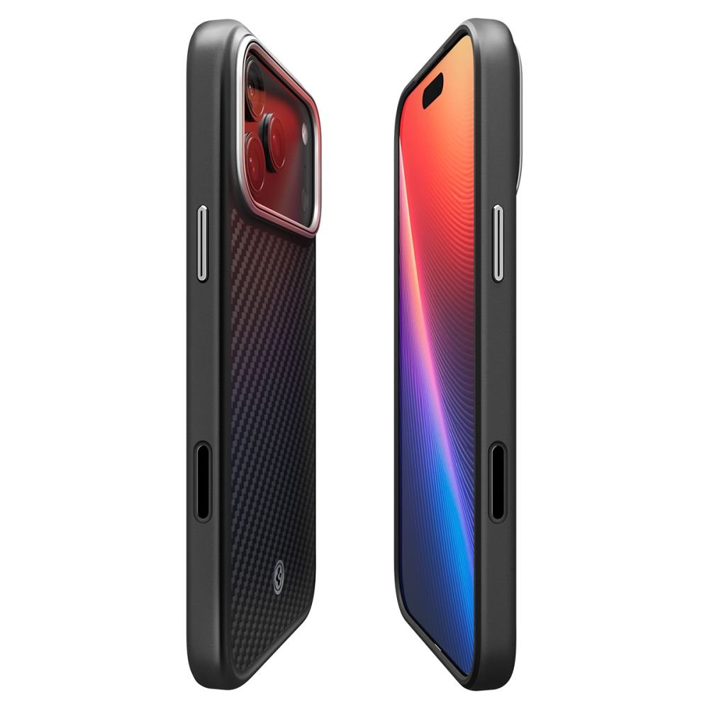 Spigen iPhone 17 Pro Max - Σκληρή Θήκη Aramid Fiber με MagSafe - Enzo Aramid T Mag - Black / Silver