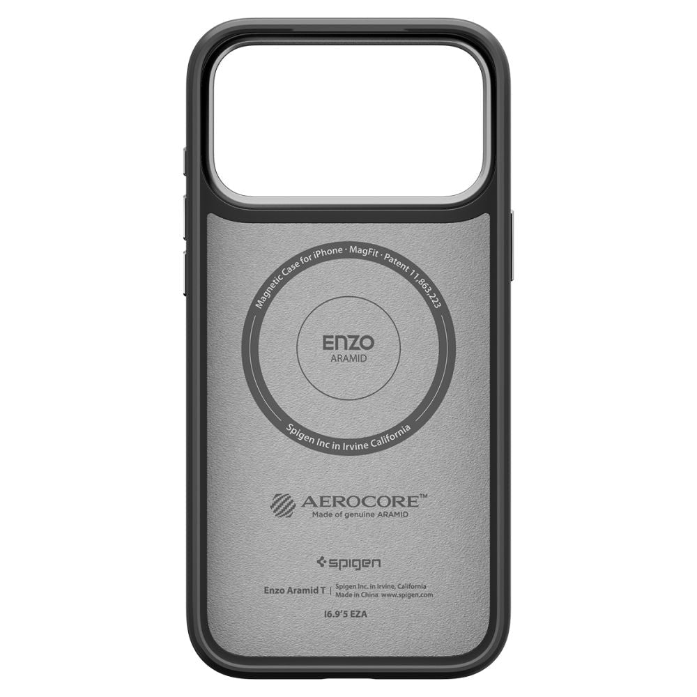 Spigen iPhone 17 Pro Max - Σκληρή Θήκη Aramid Fiber με MagSafe - Enzo Aramid T Mag - Black / Silver