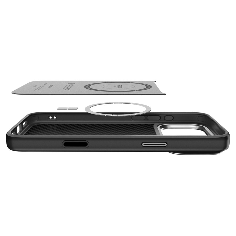 Spigen iPhone 17 Pro Max - Σκληρή Θήκη Aramid Fiber με MagSafe - Enzo Aramid T Mag - Black / Silver