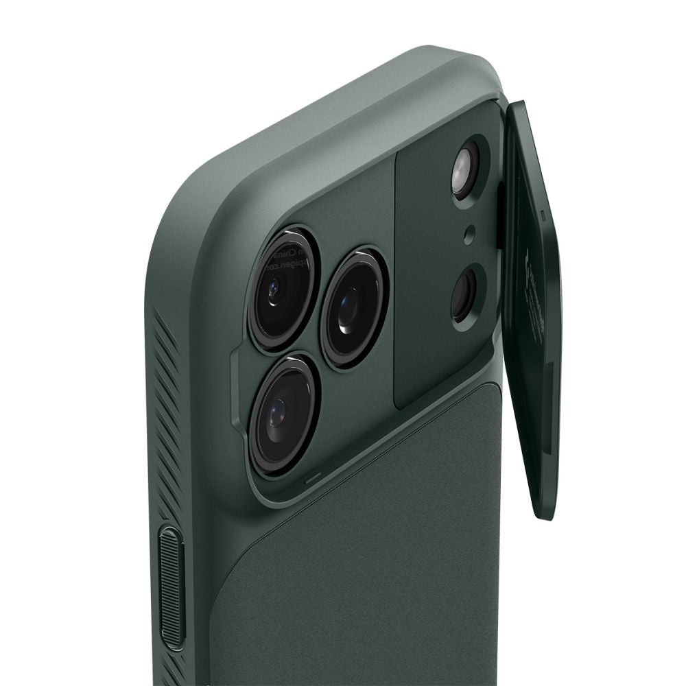 Spigen iPhone 17 Pro Max - Θήκη Σιλικόνης με Κάλυμμα για την Κάμερα και MagSafe - Optik Armor Mag - Abyss Green
