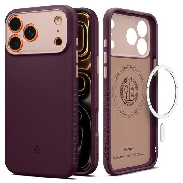 Spigen iPhone 17 Pro - Nano Pop Mag - Θήκη Σιλικόνης με MagSafe - Burgundy Bean