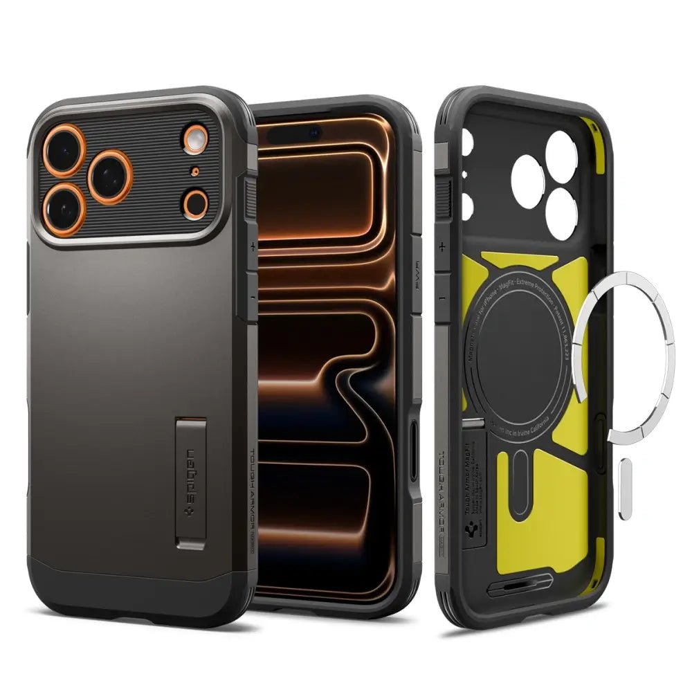 Spigen iPhone 17 Pro - Tough Armor T Mag - MagSafe Σκληρή Θήκη με Πλαίσιο Σιλικόνης και Σταντ - Gunmetal