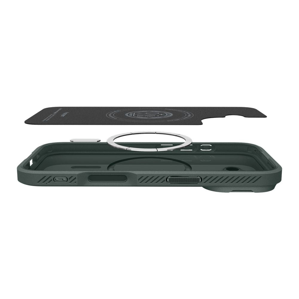 Spigen iPhone 17 - Θήκη Σιλικόνης με Κάλυμμα για την Κάμερα και MagSafe - Optik Armor Mag - Abyss Green