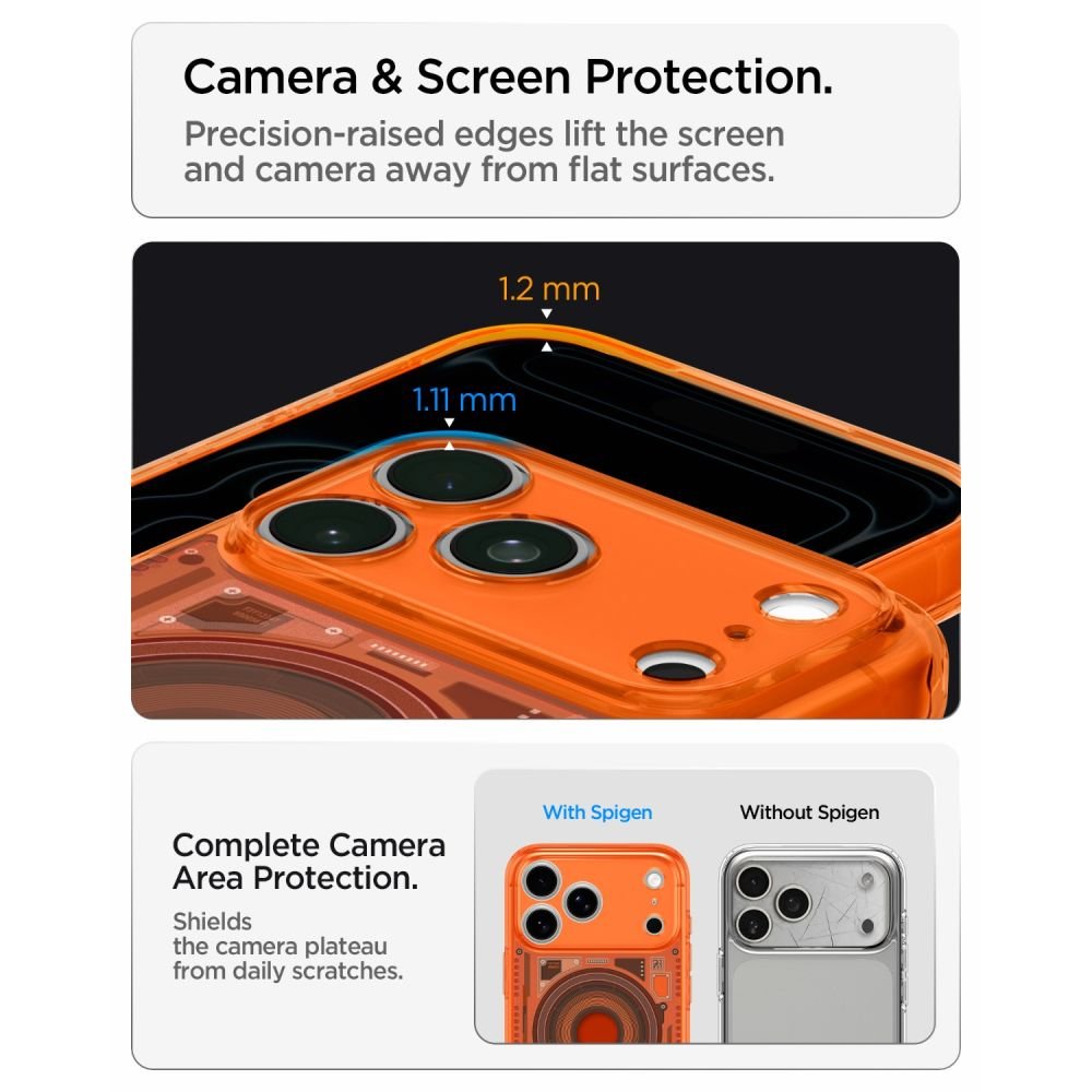 Spigen iPhone 18 Pro / iPhone 17 Pro - Σκληρή Θήκη με Πλαίσιο Σιλικόνης Και MagSafe - Ultra Hybrid Mag - C-One Tangerine