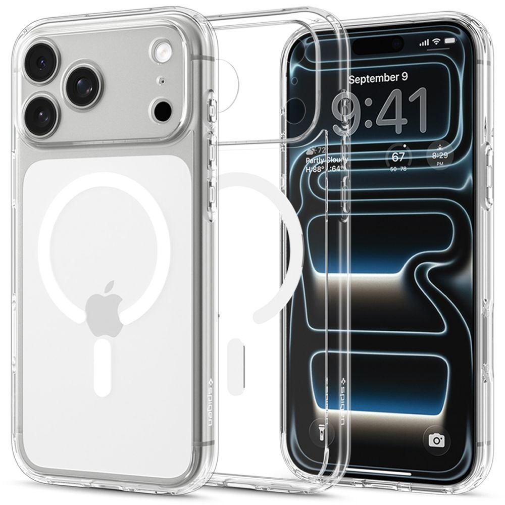 Spigen iPhone 18 Pro / iPhone 17 Pro - Σκληρή Θήκη με Πλαίσιο Σιλικόνης και MagSafe - Ultra Hybrid Mag - Clear / White