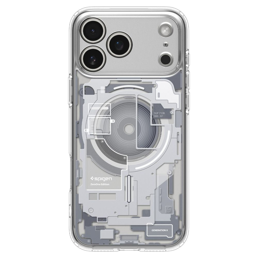 Spigen iPhone 18 Pro / iPhone 17 Pro - Σκληρή Θήκη με Πλαίσιο Σιλικόνης Και MagSafe - Ultra Hybrid Mag - Zero One White
