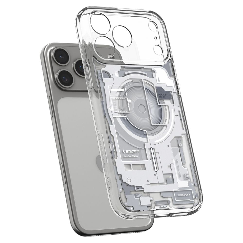 Spigen iPhone 18 Pro / iPhone 17 Pro - Σκληρή Θήκη με Πλαίσιο Σιλικόνης Και MagSafe - Ultra Hybrid Mag - Zero One White